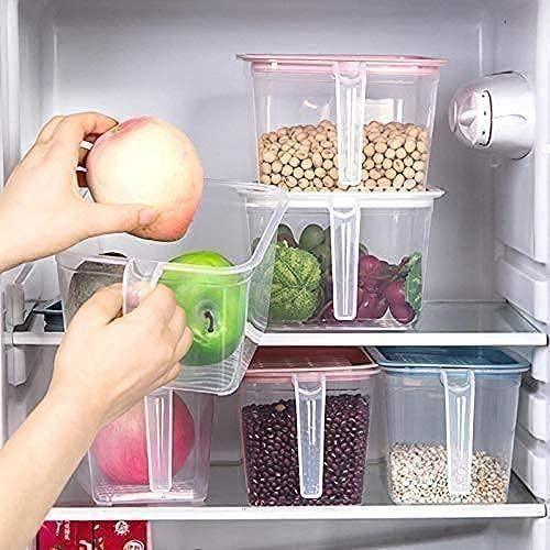 Multipurpose Fridge storage containers & jar Set || 1000 ml (Pack of 6, Blue)