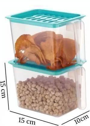Multipurpose Fridge storage containers & jar Set || 1000 ml (Pack of 6, Blue)