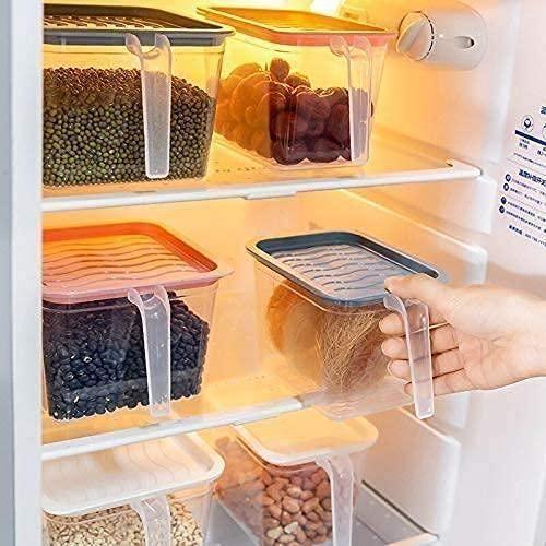 Multipurpose Fridge storage containers & jar Set || 1000 ml (Pack of 6, Blue)