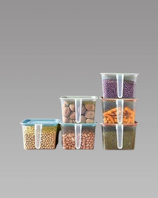 Multipurpose Fridge storage containers & jar Set || 1000 ml (Pack of 6, Blue)